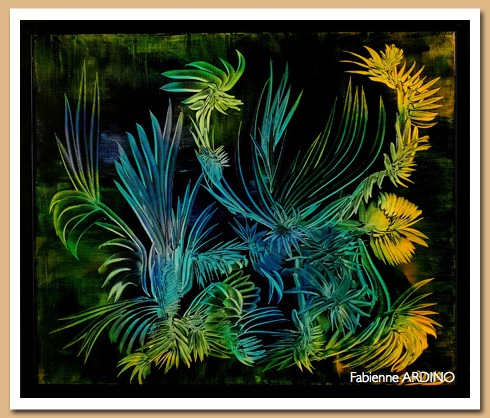 fleurs 54 X 46 huile 