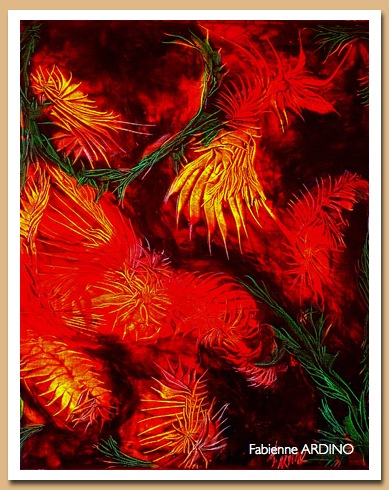 fleurs et branches 46 X 55 huile 