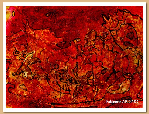 la danse des animaux horiz 51 X37 tech mixte 