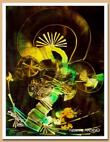 la naissance d'une plante 46 X 61 huile 