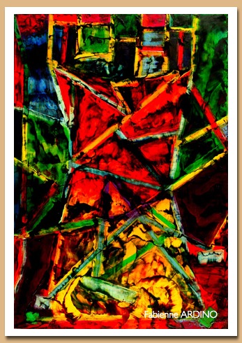 trajectoires en robe 130 X 89 huile