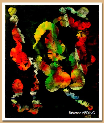 l'homme l'oiseau et le serpent 65 X 54 huile 