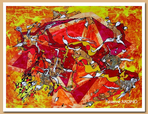 big bang 25 jaune rose indien 116 X 81 tech mixte 2