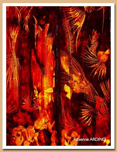 détail paravent en bois